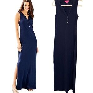 Lilly Pulitzer Essie Navy Blue Sleeveless Knit Maxi Dress Size XS NWOT Resort